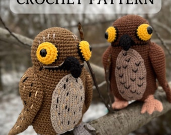 Potoo Bird Crochet Pattern, PDF file in English