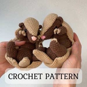 Armadillo Crochet Pattern, Armadillo Amigurumi Tutorial, PDF file in English language