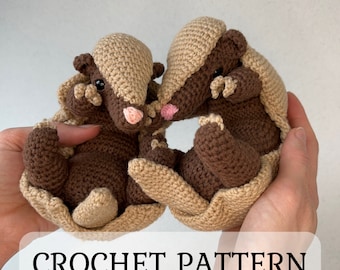 Armadillo Crochet Pattern, Armadillo Amigurumi Tutorial, PDF file in English language