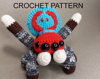 Peacock Spider Crochet Pattern, PDF file in English, Peacock Spider Amigurumi tutorial