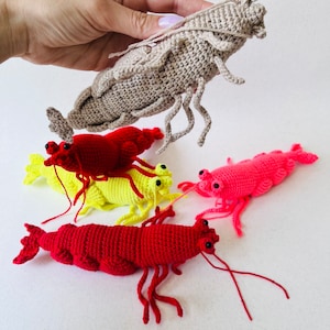 Crochet lifelike Shrimp, Prawn Pattern, PDF file in English language image 9