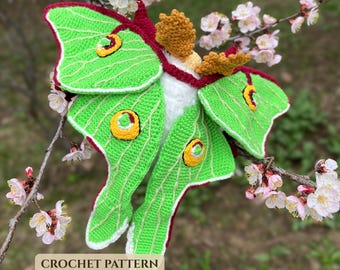 Luna Moth Crochet Pattern • Moth Amigurumi PDF