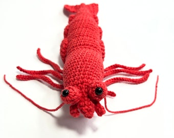 Shrimp Crocheted Toy, Prawn plushy