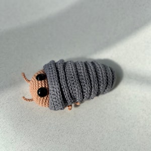 Isopod Crocheted Plushy, Roly poly pill bug toy image 3