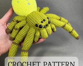 Crab Spider Crochet Pattern, Amigurumi Spider Plush, PDF in English