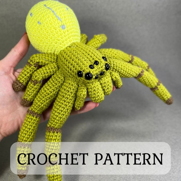 Modèle au crochet araignée crabe, peluche araignée amigurumi, PDF en anglais