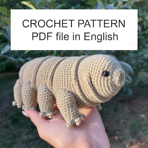 Tardigrade or Water Bear Amigurumi Crochet Pattern, PDF file in English language image 1