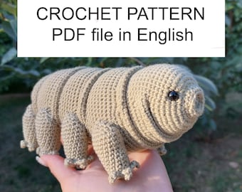 Tardigrade or Water Bear Amigurumi Crochet Pattern, PDF file in English language