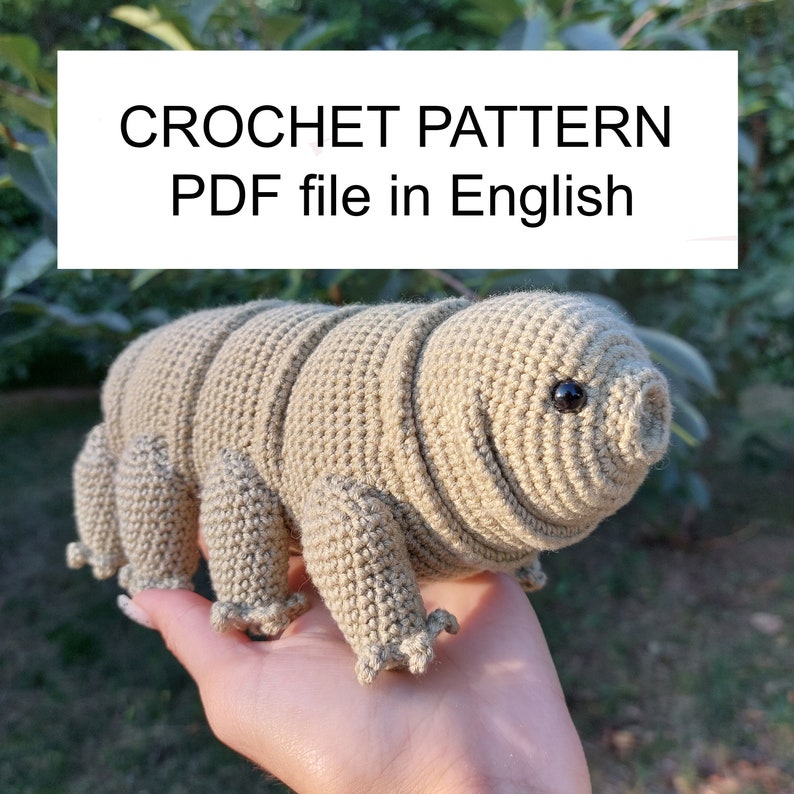 Tardigrade or Water Bear Amigurumi Crochet Pattern, PDF file in English language image 1