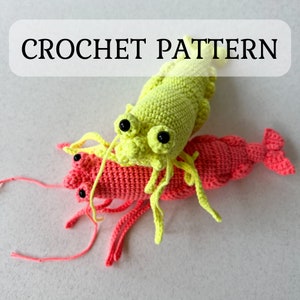 Crochet lifelike Shrimp, Prawn Pattern, PDF file in English language image 1