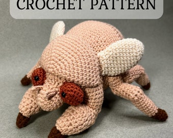 Cicada Nymph Crochet Pattern, Amigurumi Cicada Nymph Tutorial, PDF file in English