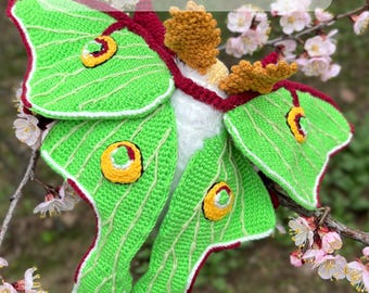 Patrón de crochet de Polilla Luna, PDF en español, Polilla Amigurumi