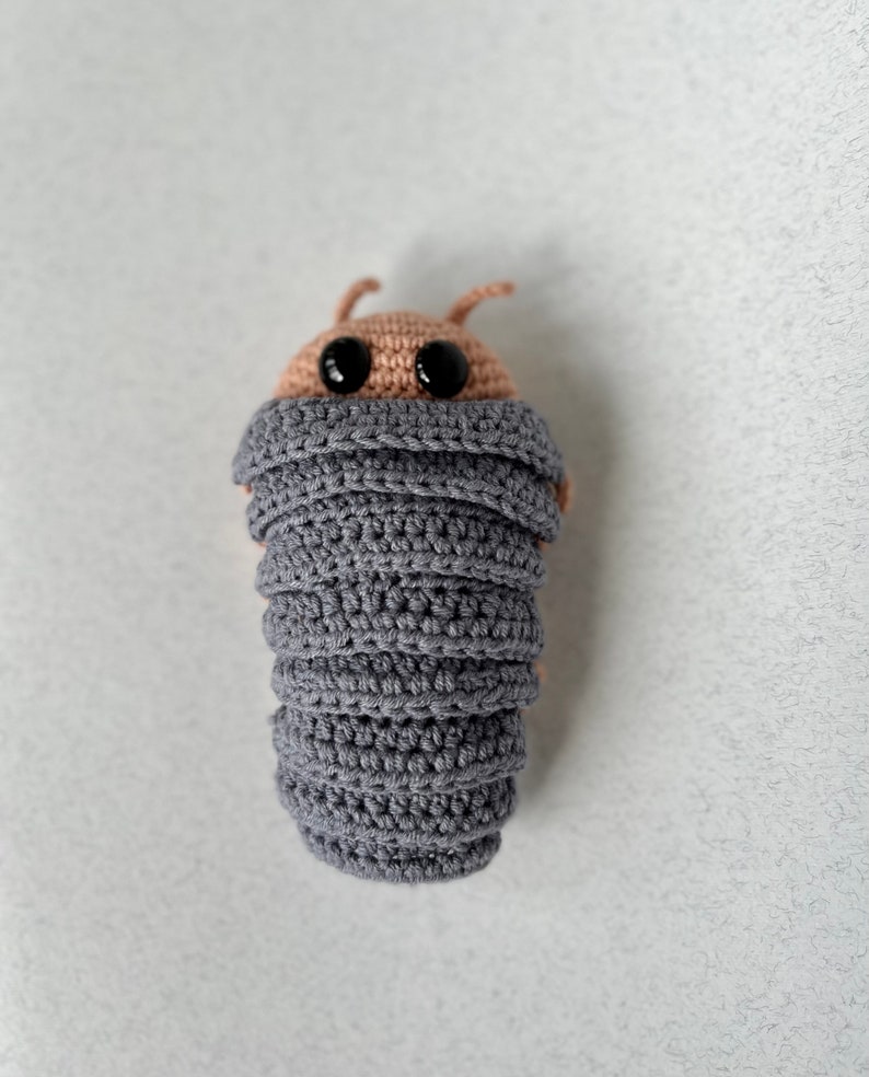 Isopod Crocheted Plushy, Roly poly pill bug toy image 4