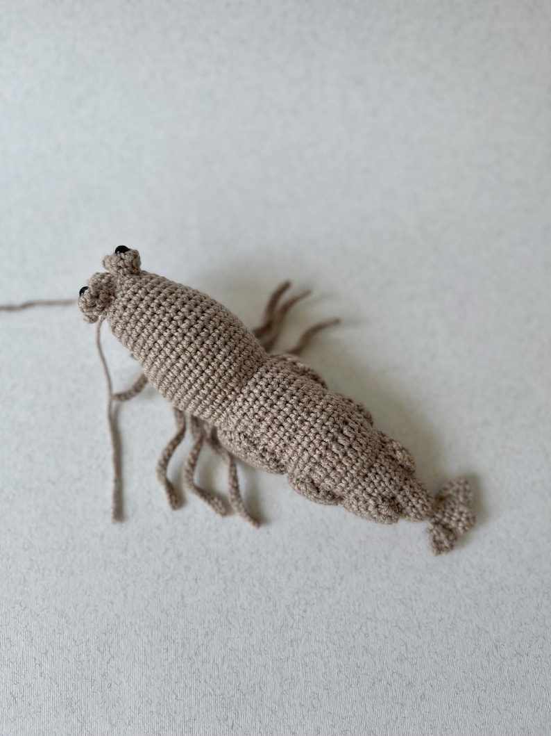 Crochet lifelike Shrimp, Prawn Pattern, PDF file in English language image 5