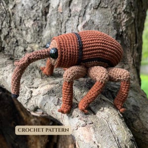 Virkmönster för ekollonvivlar • Amigurumi för långnosiga insekter i PDF-format