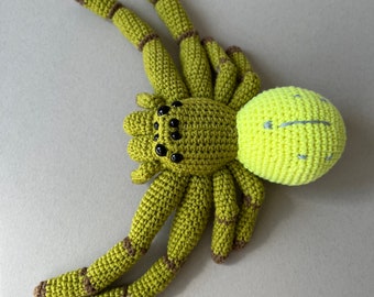 Crab Spider Crocheted Toy, Amigurumi Crab Spider Plushie