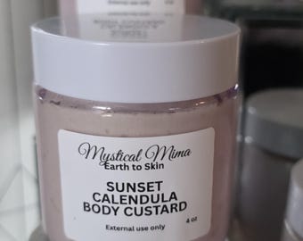 Crema corporal batida de caléndula, hidratante botánica en lotes pequeños