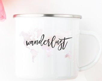 Travel Gift for Women - Wanderlust - Personalized Travel Gift - Travel Mug - Personalized Camping Mug - Personalized Camp Mug - 10 oz.