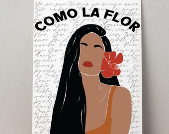 Como La Flor, Selena Art Print, Latina Office Wall Art, Selena Quintanilla, Anything For Selenas, Tejana, Selena Inspired, Chicana, UNFRAMED