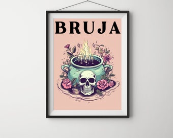 Bruja - Bruja Vibes - Brujeria - Halloween Print - Spanish Witchy- Mexican Witchy - Latina Witch Aesthetic - Latinx Gothic Spooky Season