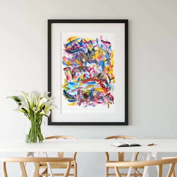 Free Spirit, Museum Quality Fine Art Print, Colorful Abstract Watercolor Giclée, Contemporary Art, Vibrant Brushstrokes, Intuitive Painting