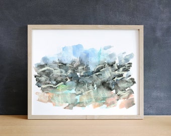 Winter's Mist, Museum Quality Fine Art Print, Abstract Seascape Giclée, Jetty, Ocean, Waves, Printed on Thick Watercolor Paper