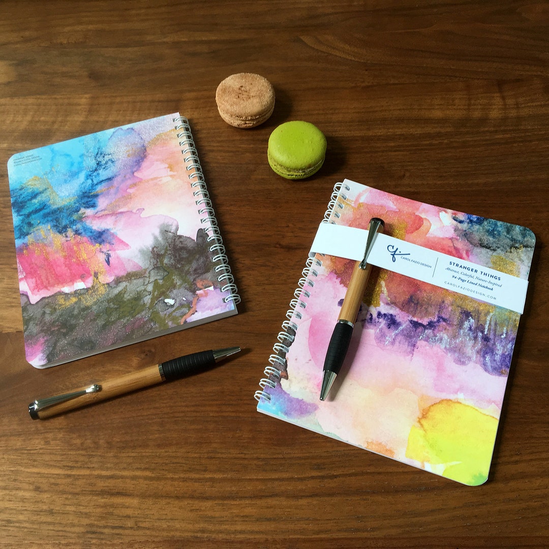 Summer Daydream Journal Gift Set With Bamboo Pen, Flowers, Lined