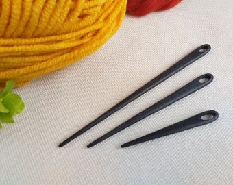 Nalbinding needles, Wooden large eye needles, Viking craft, Long wood needle set of 3, Various sizes