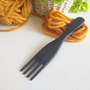 Small weaving fork, Wooden tapestry comb beater, Weavers tools handmade