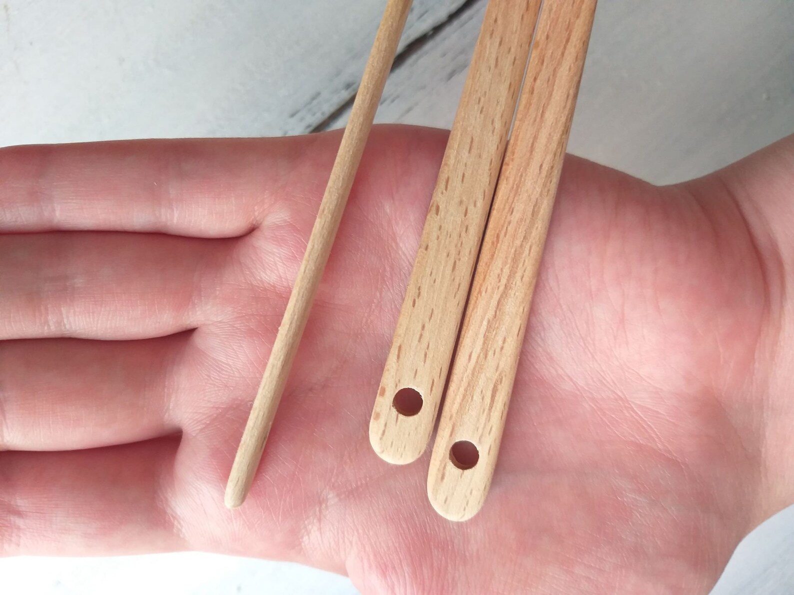 Wooden toothbrush needle Rug needle set of 3 Rag rug tools Etsy