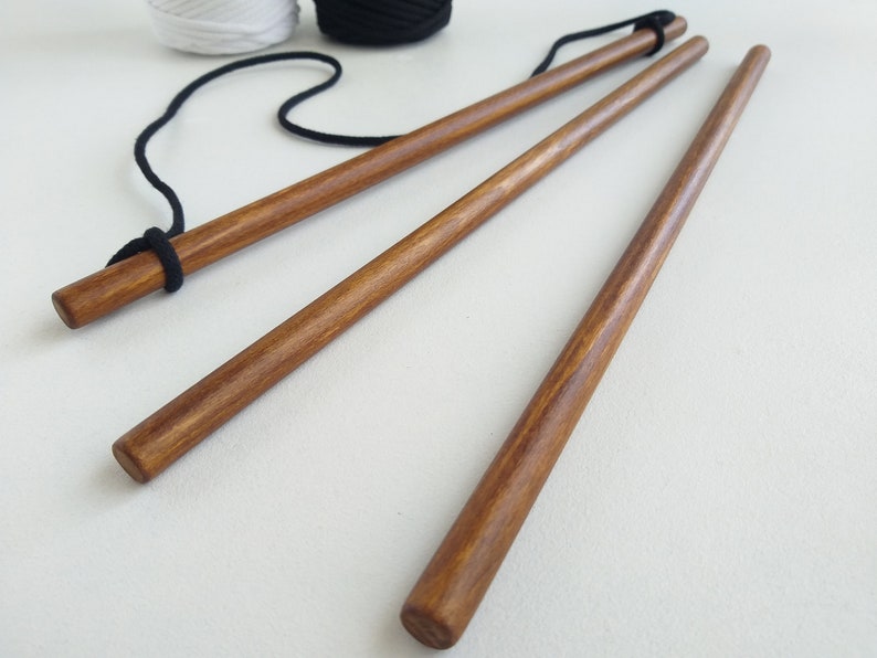7 24 Macrame Dowel Set of 3, Wooden Dowel Rods, Macrame Sticks, Tapestry Hanging Rod for Wall Hanging image 7