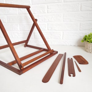 10x14 inch weaving loom, tapestry loom kit with tools, wooden frame loom handmade, custom color and size