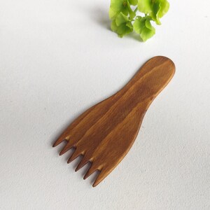 Weaving comb beater, Weft packer tool, Little tapestry fork in black, walnut, redwood, natural image 5