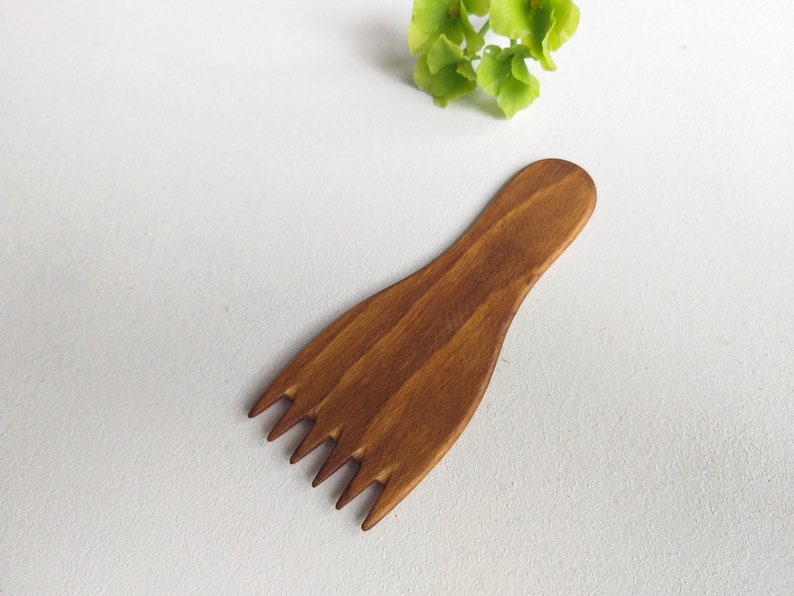 Weaving comb beater, Weft packer tool, Little tapestry fork in black, walnut, redwood, natural image 5