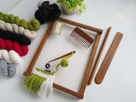 Weaving Loom 9 Piece Knitting with Yarn Kit Beginners Adults Children Weave Yarn