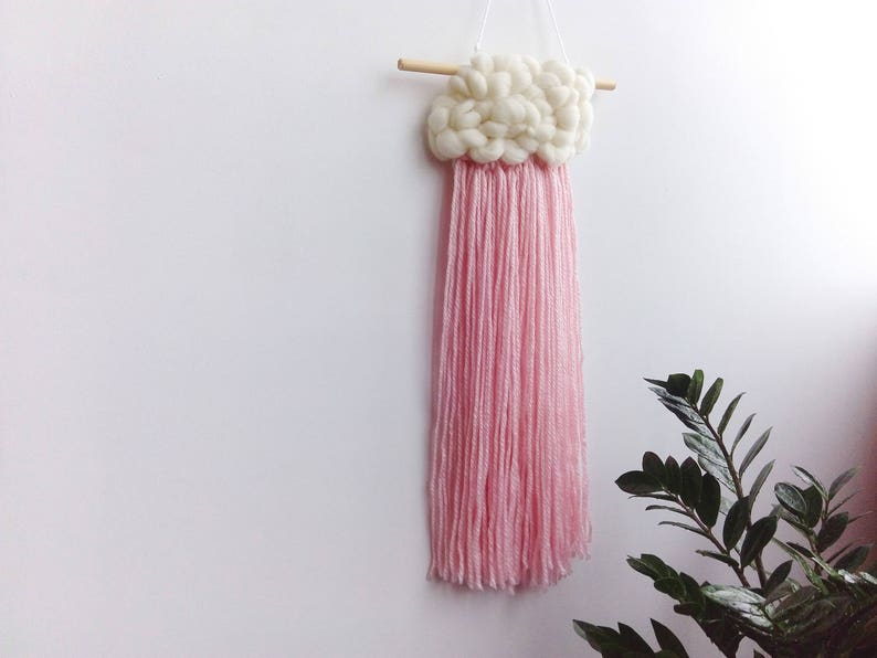 Woven cloud wall hanging for nursery Fluffy cloud decoration Etsy