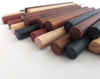 3"-10" small dowels rods, stained wooden dowel set of 6, quilt wall hanging, textile, banner, embroidery, crafts