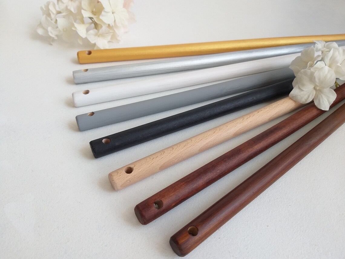 Wooden dowels with two holes Round dowel rod for quilt wall Etsy