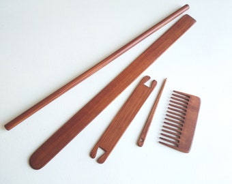 Weaving Tools and Accessories, Comb, Shuttle, Needle, Shed Stick, Dowel