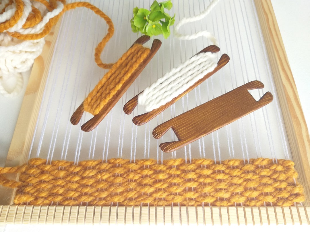 Weaving Shuttle Stick for Loom, Hand Weaving Tools Kit, Wooden Shuttle