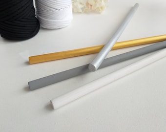 Stained wooden dowels in white, gray, silver, gold, wall hanging rod for macrame, guilt, textile, weaving tapestry, art display rod