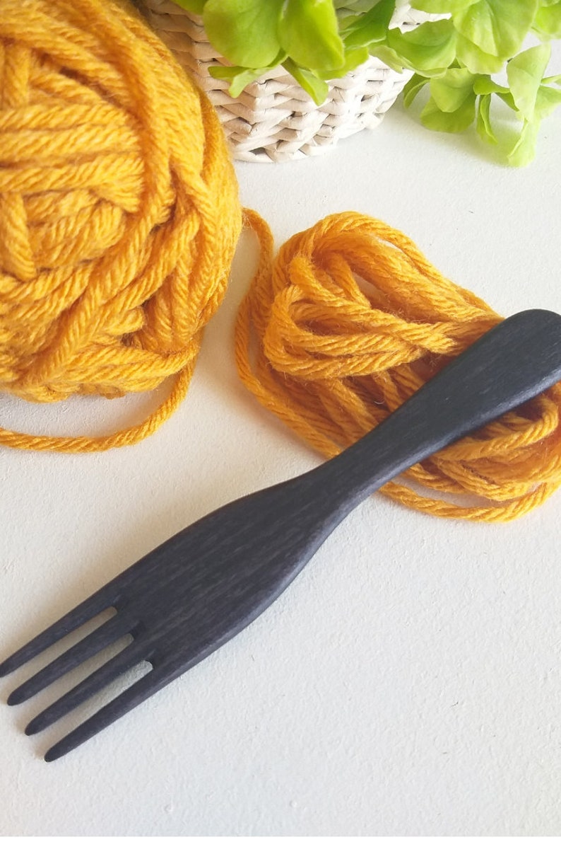 Black tapestry fork for weaving loom Wooden weaving beater Etsy