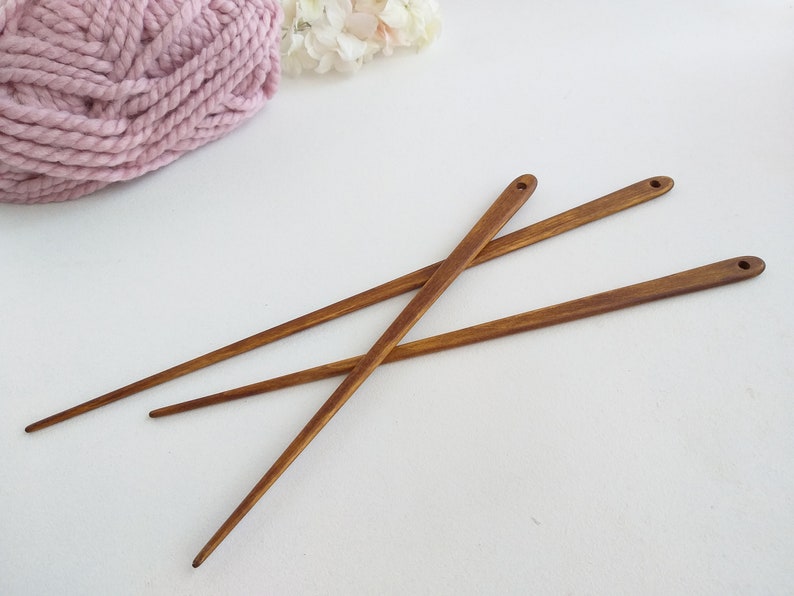 Weaving Needles Wood Tapestry Needle Set of 3 on Sale Etsy