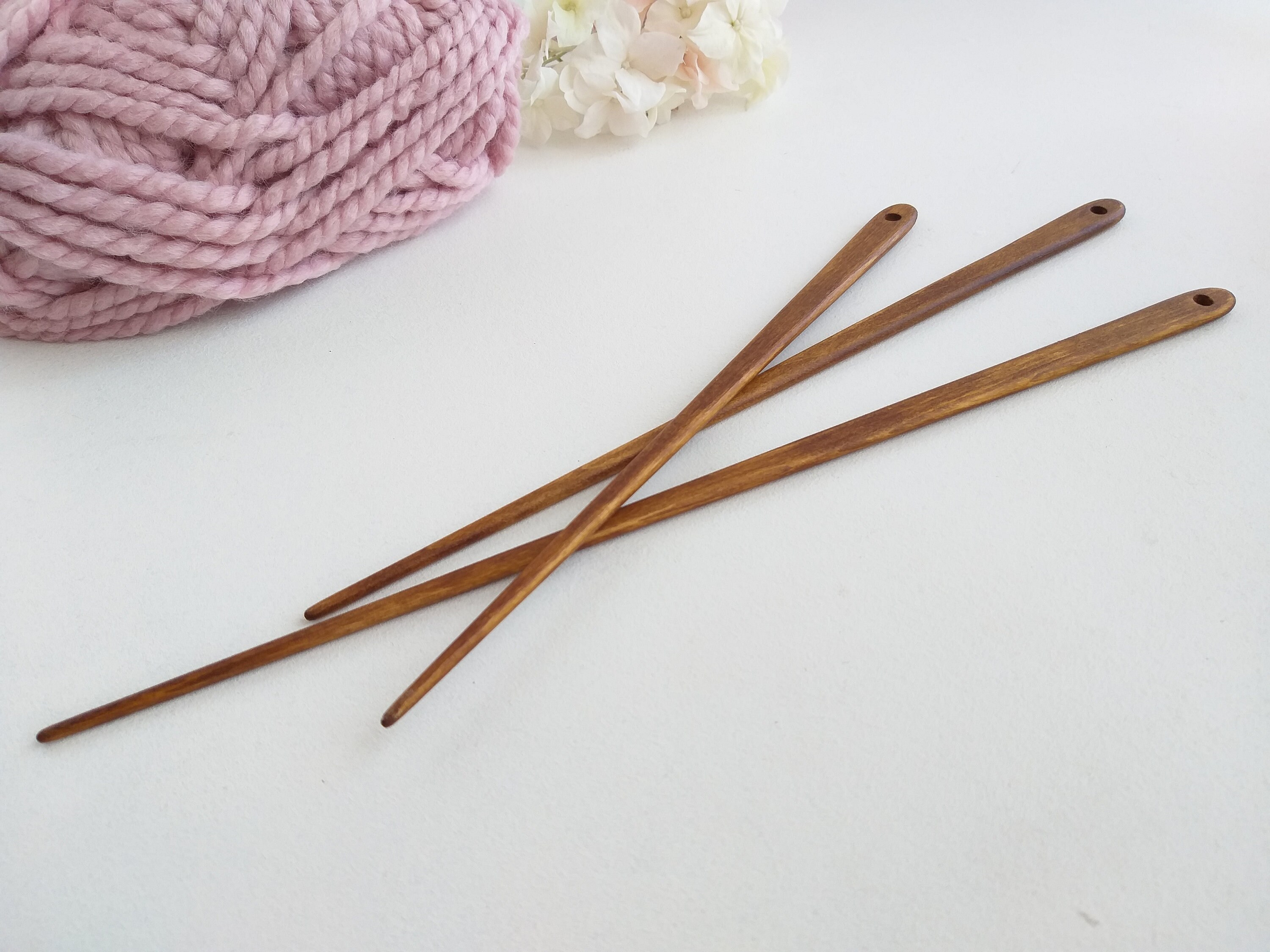 Weaving needles Wood tapestry needle set of 3 On sale Etsy