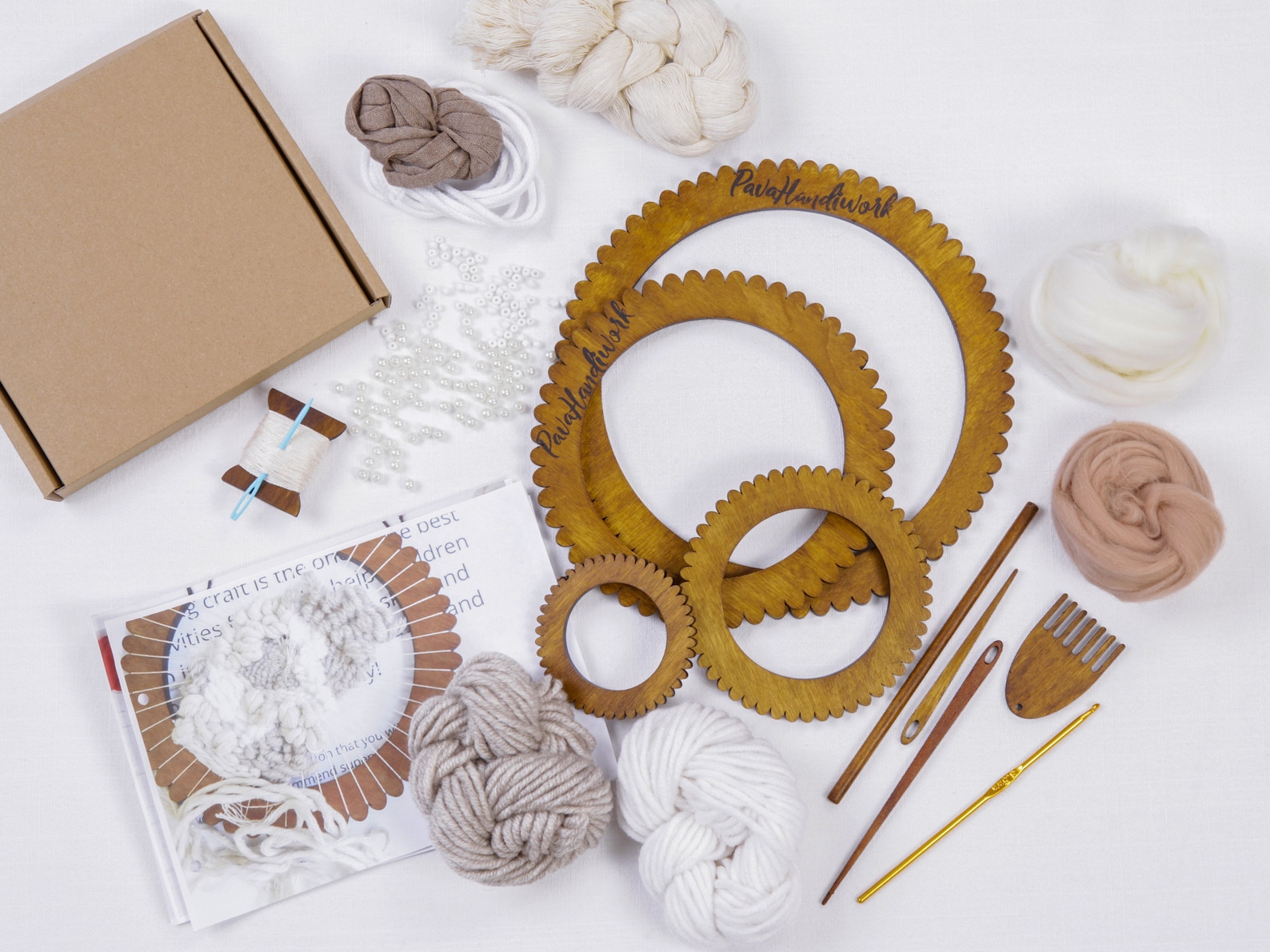 Round weaving loom kit for beginners Circle looms with yarn Etsy