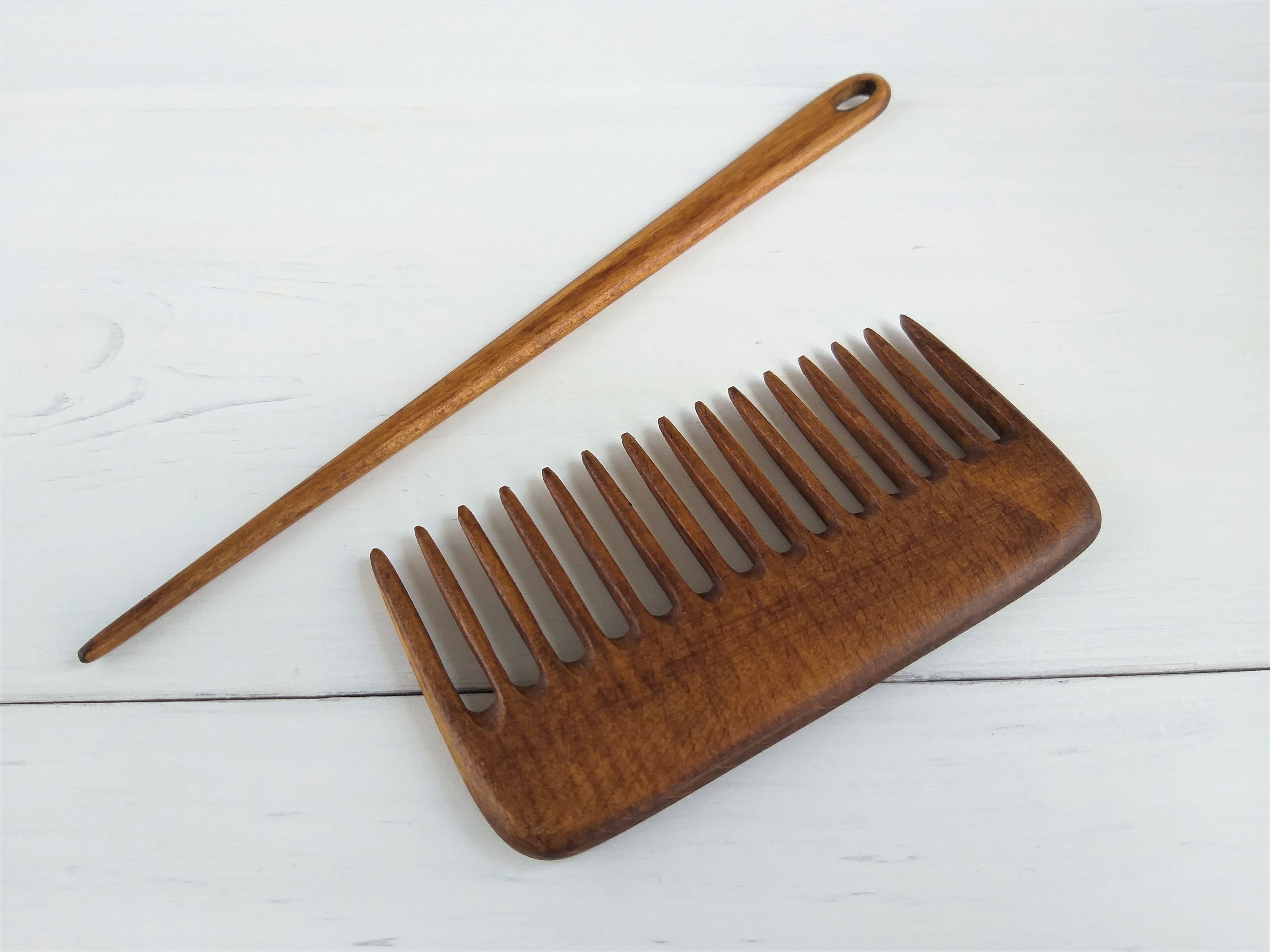 Wooden Tapestry Needle and Weaving Comb, Set of 2, Handy Weaving Tools for  Hand Loom 