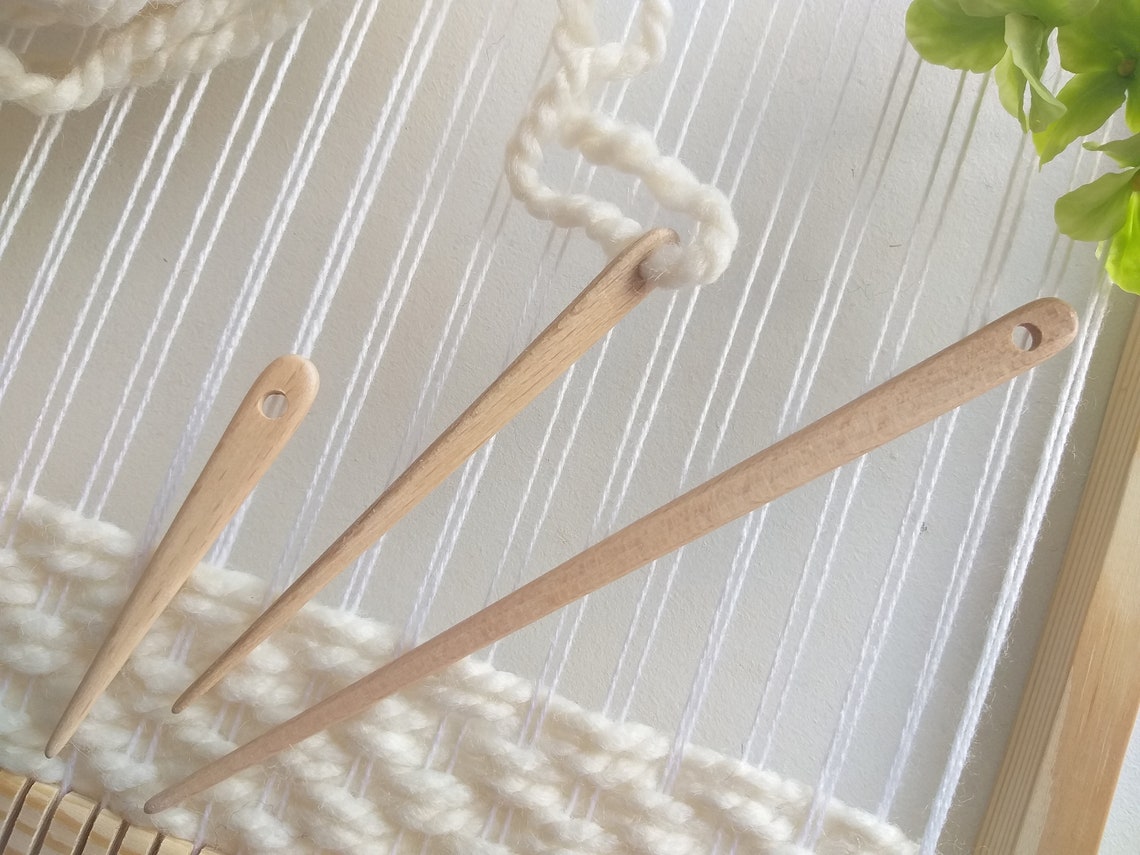 Weaving Needles Wood Tapestry Needle Set of 3 on Sale Etsy