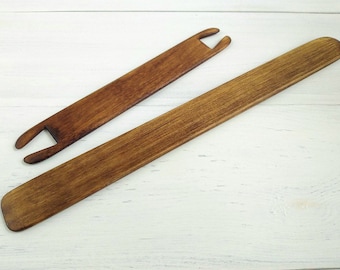 Pack of 2, weaving shuttle and shed stick for hand loom, weaving tools handmade, solid wood