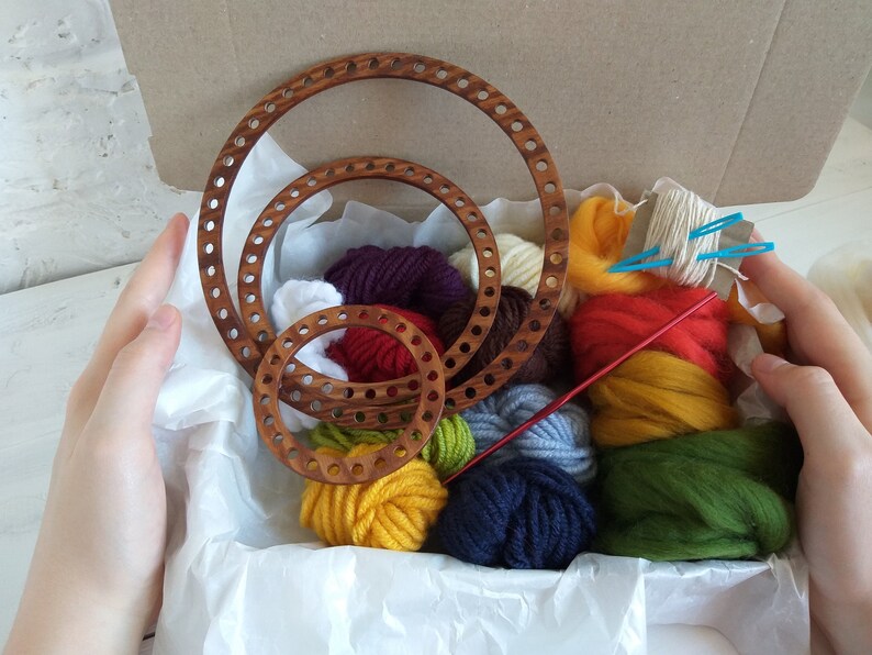 Circular loom kit Round weaving loom Circle loom Shape Etsy