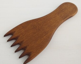 Weaving comb beater, Weft packer tool, Little tapestry fork in black, walnut, redwood, natural